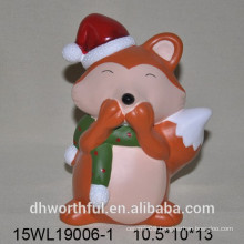 Fox ceramic decoration in multi-color